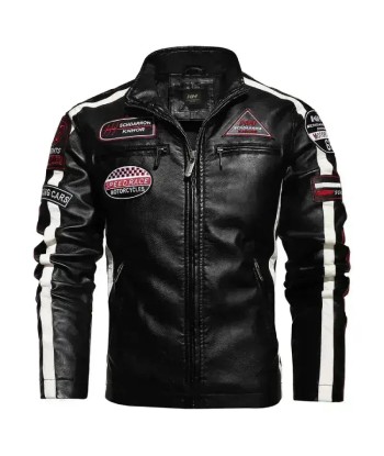 Veste cuir biker vintage - Speed RACE Noir commande en ligne