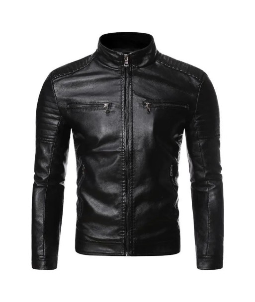 Veste cuir  vintage - Noir pour bénéficier 