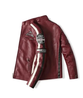 Blouson style cafe Racer cuir vintage rouge - Speed RACE En savoir plus