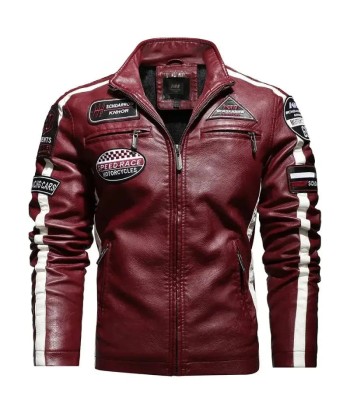 Blouson style cafe Racer cuir vintage rouge - Speed RACE En savoir plus