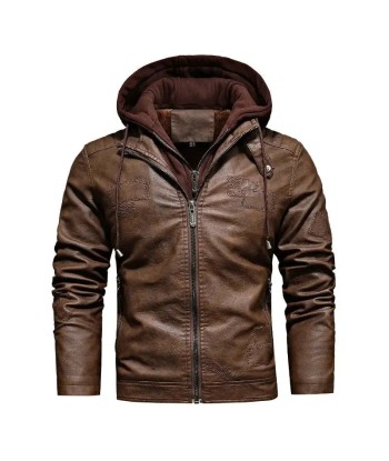 Blouson en cuir homme avec capuche - KINGS en linge