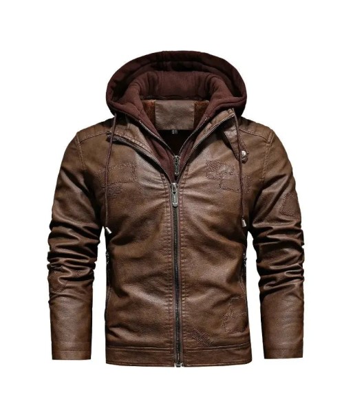 Blouson en cuir homme avec capuche - KINGS en linge