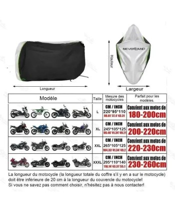 Housse moto extérieur hiver en linge