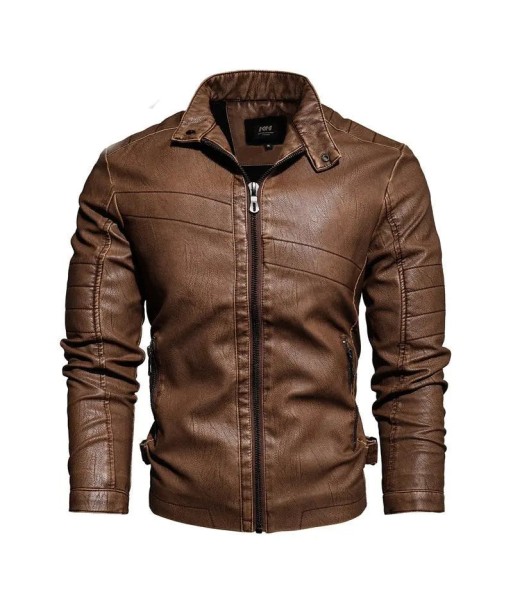 Blouson cuir vintage homme - Marron Amélioration de cerveau avec