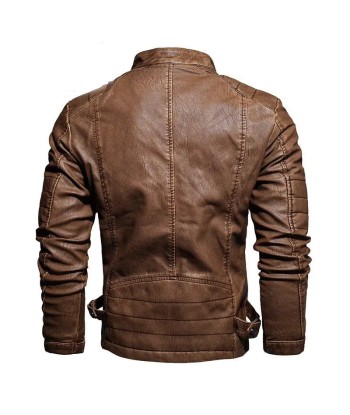 Blouson cuir vintage homme - Marron Amélioration de cerveau avec