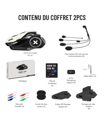 Intercom moto Lexin G2P -6 pilotes de l' environnement