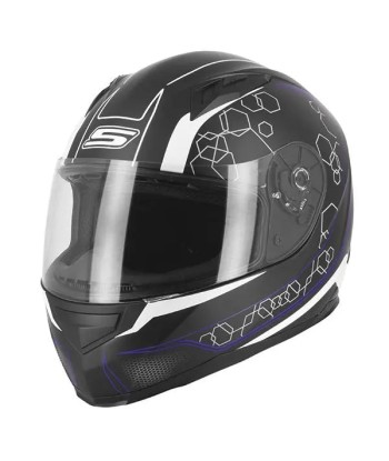 Casque Integral Moto Femme - S448 Noir et bleu En savoir plus