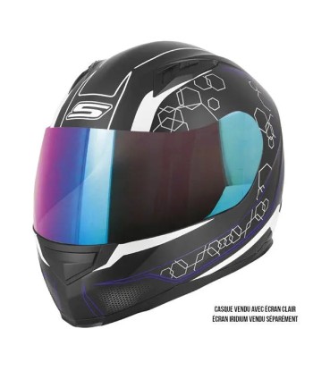 Casque Integral Moto Femme - S448 Noir et bleu En savoir plus