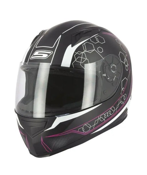 Casque Moto Intégral femme- S448 Noir et Rose outlet