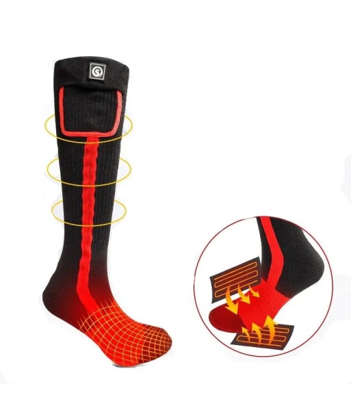 Chaussettes chauffantes moto - Rouge de votre