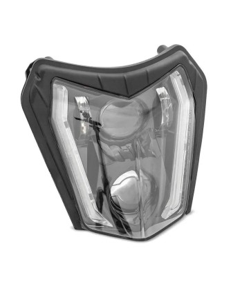 Lampe de Phare LED moto ECE homologuée + Plaque Enduro Offroad Universel XDure SW2 DRL blanc des créatures d'habitude