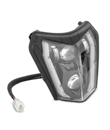 Lampe de Phare LED moto ECE homologuée + Plaque Enduro Offroad Universel XDure SW2 DRL blanc des créatures d'habitude