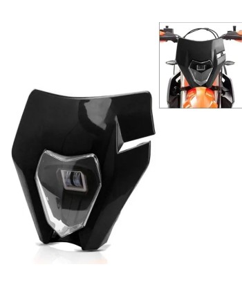 Projecteur LED moto + plaque / carenage Universel pour Enduro XDure GK2 noir plus qu'un jeu 