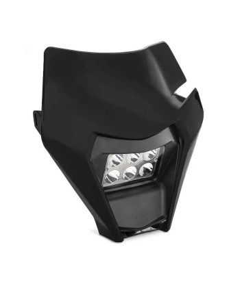 Projecteur LED moto + plaque pour Enduro XDure BK2 carenage Universel noir le concept de la Pate a emporter 