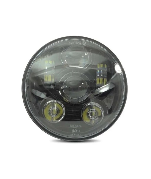 Projecteur LED moto 5,75 pouces avec Adaptateur H4-H13 compatible avec Harley Davidson  noir Vous souhaitez 