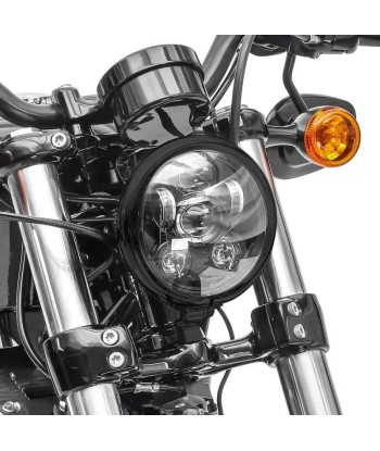 Projecteur LED moto 5,75 pouces avec Adaptateur H4-H13 compatible avec Harley Davidson  noir Vous souhaitez 