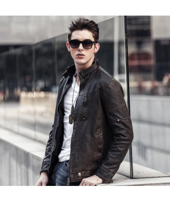 Veste Cuir Homme style Cafe racer d'Europe débarque