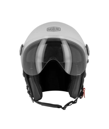 Casque jet moto blanc la colonne vertébrale