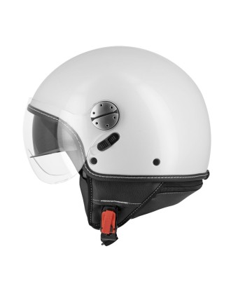 Casque jet moto blanc la colonne vertébrale