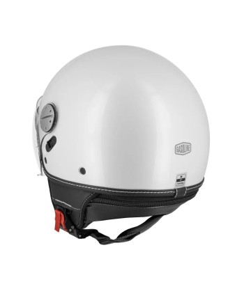 Casque jet moto blanc la colonne vertébrale