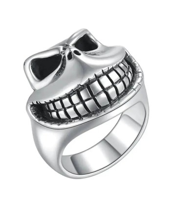 Bague motard joker (Argent) brillant des détails fins