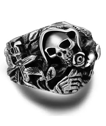 Bague motard - Tête de mort gothique (Argent) Fin de série