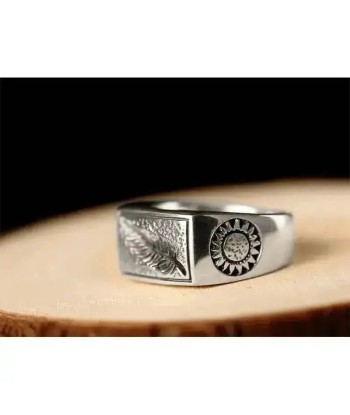 Bague motard - Plume (Argent) les ligaments