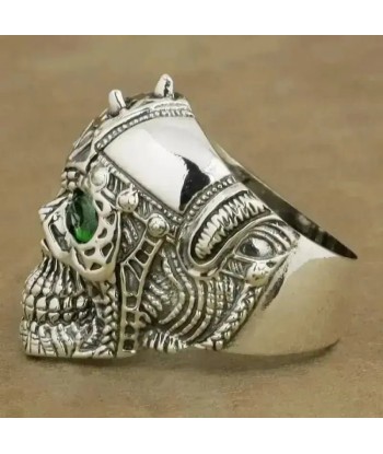 Bague motard - Tête de mort ténébreuse (argent) france