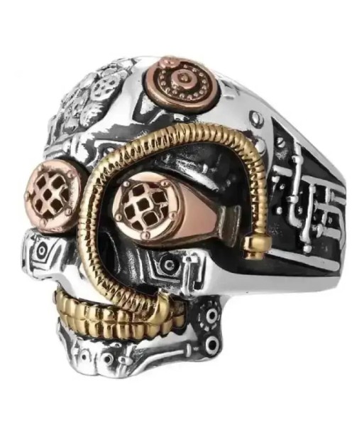 Bague motard - Steampunk (Argent) livraison et retour toujours gratuits