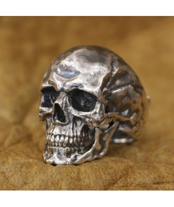 Chevalière motard skull (Argent) français