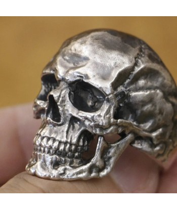 Chevalière motard skull (Argent) français