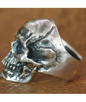 Chevalière motard skull (Argent) français