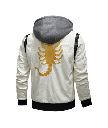 Blouson biker simili cuir blanc - Scorpion Toutes les collections ici