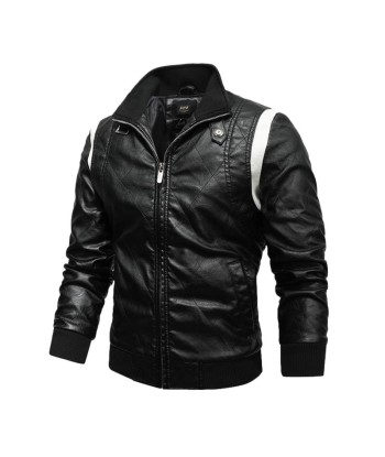 Veste cuir homme noir et blanc france