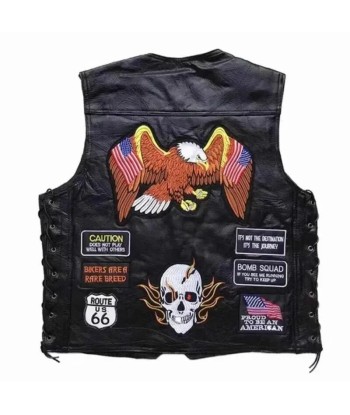 Gilet cuir biker personnalisé Fin de série