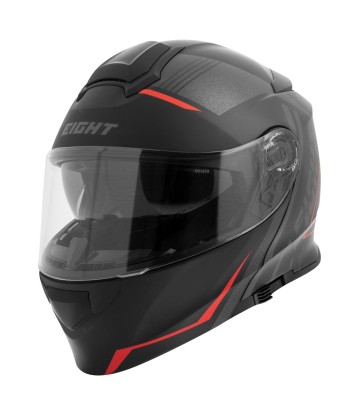 Casque moto modulable noir et rouge-S550 la colonne vertébrale