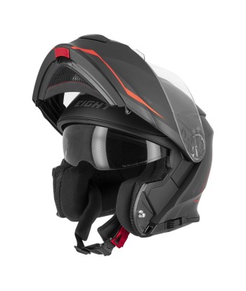 Casque moto modulable noir et rouge-S550 la colonne vertébrale