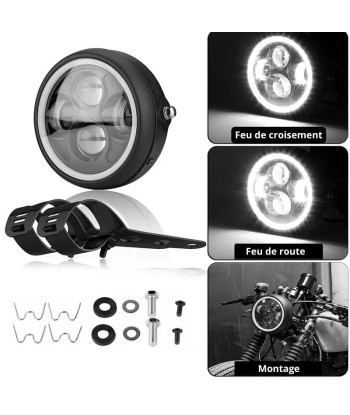 Phare moto LED rond - 5.75pouces commande en ligne