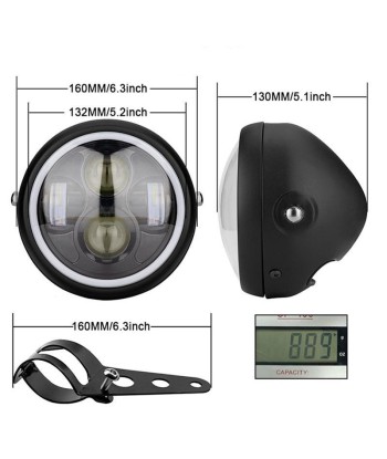 Phare moto LED rond - 5.75pouces commande en ligne