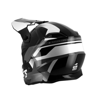 Casque moto cross Noir et Blanc -  FASTER Faites des économies