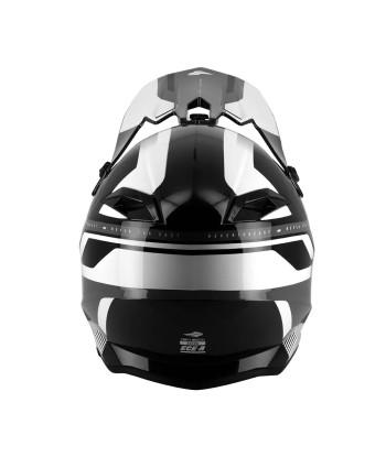 Casque moto cross Noir et Blanc -  FASTER Faites des économies