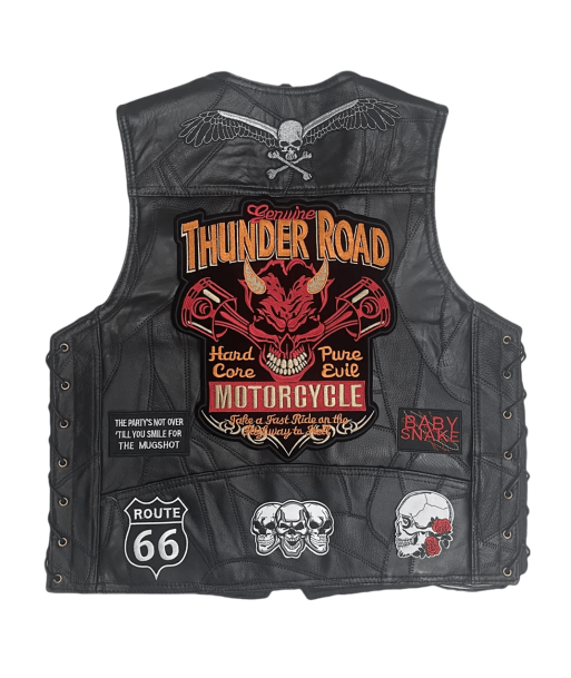 Gilet cuir biker homme - Thunder Road de technologie