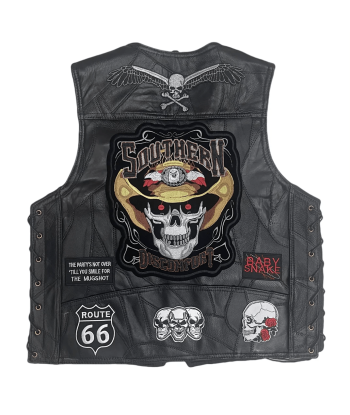 Gilet cuir biker harley - Southern Reaper une grave pollution 