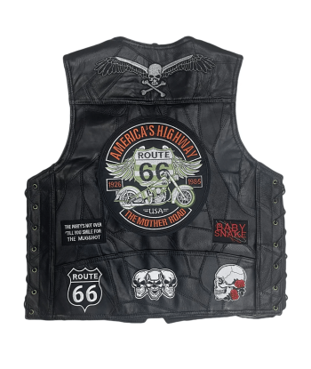 Gilet cuir homme biker - Route 66 Legend de technologie