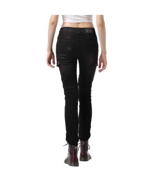 Pantalon jean moto femme - Bella Denim™Noir ou a consommer sur place