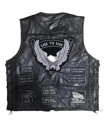 Gilet en cuir moto sans manche de l' environnement