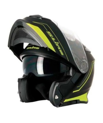 Casque Modulable Double écran Noir / jaune FLUO | SLine550 brillant des détails fins