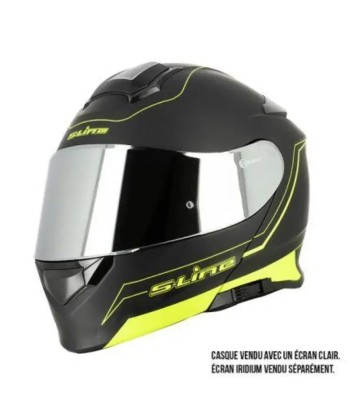 Casque Modulable Double écran Noir / jaune FLUO | SLine550 brillant des détails fins