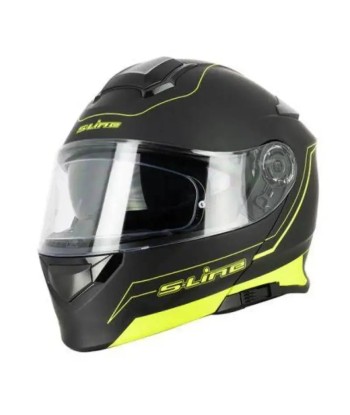 Casque Modulable Double écran Noir / jaune FLUO | SLine550 brillant des détails fins