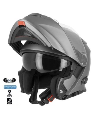 Casque moto bluetooth - Gris Titanium basket pas cher